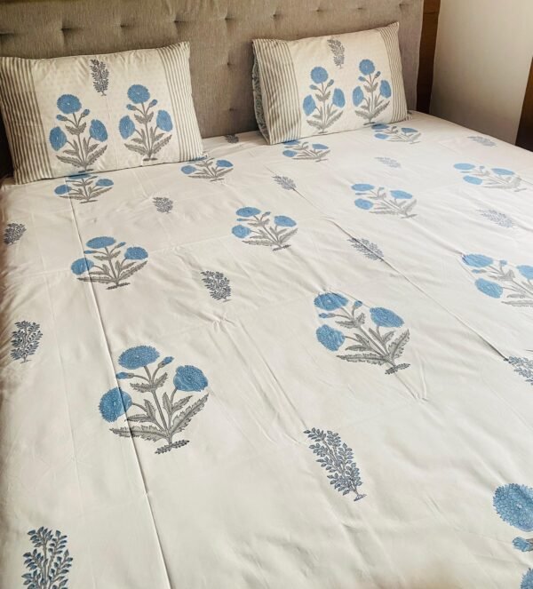 BAAD-E-SABA- Block printed bed sheet set - Image 2