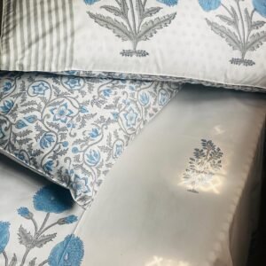 BAAD-E-SABA- Block printed bed sheet set