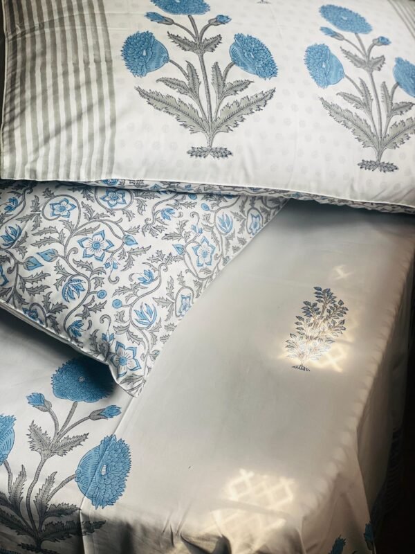 BAAD-E-SABA- Block printed bed sheet set
