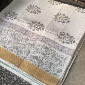 SAANJH- Block printed bath towel