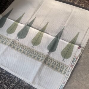 SAANJH- Block printed bath towel