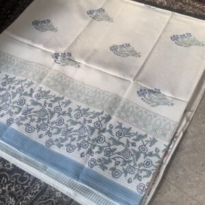 SAANJH- Block printed bath towel