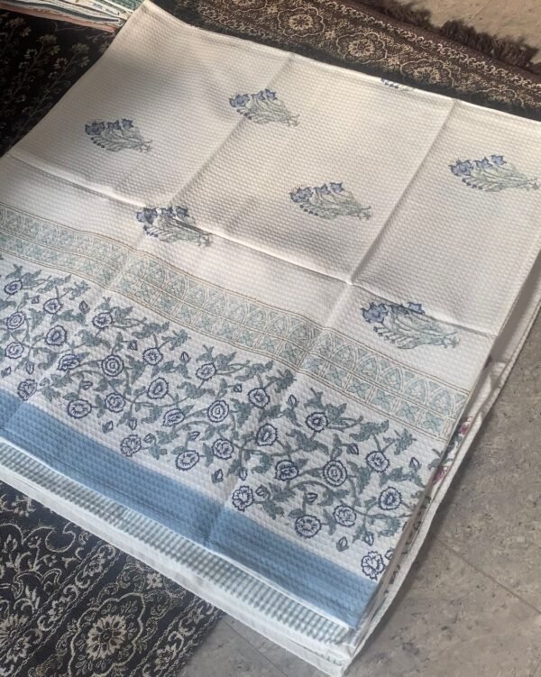 SAANJH- Block printed bath towel