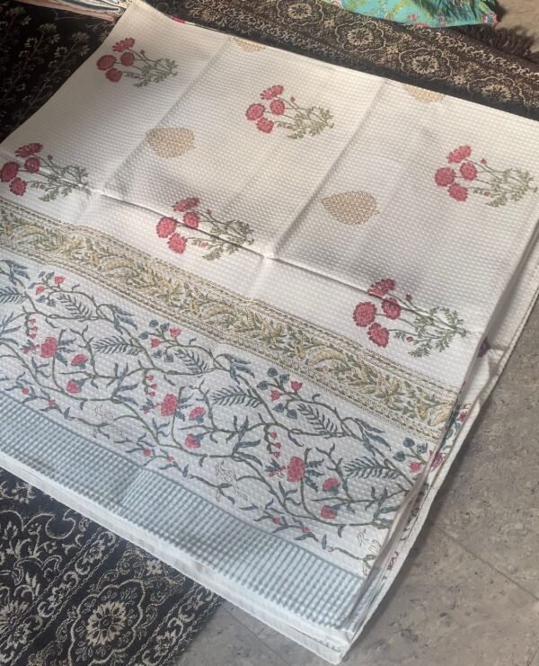 SAANJ- Block printed bath towel