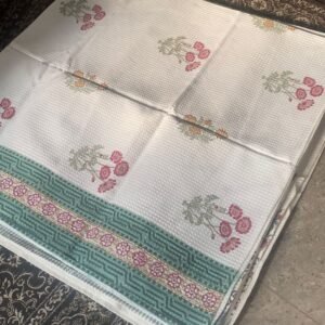 SAANJH- Block printed bath towel