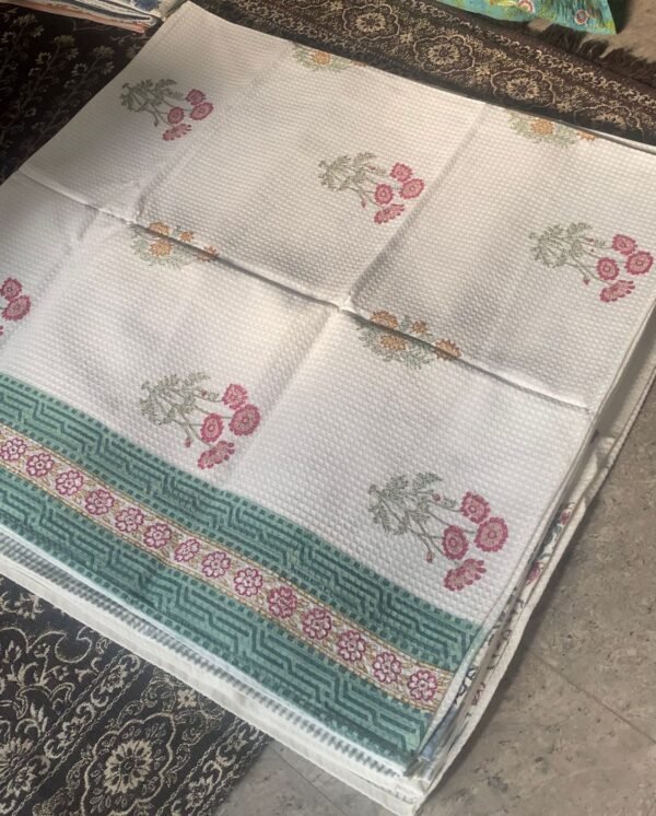SAANJH- Block printed bath towel