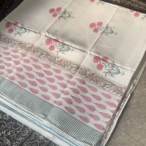 SAANJH- Block printed bath towel
