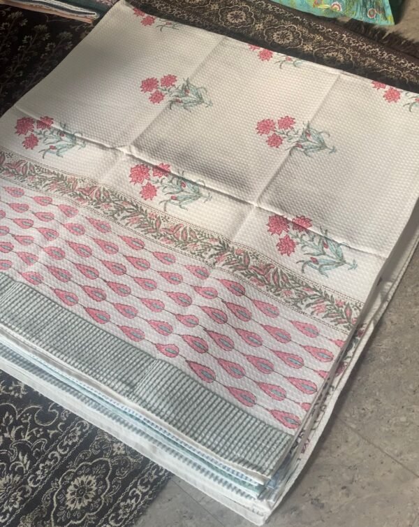 SAANJH- Block printed bath towel
