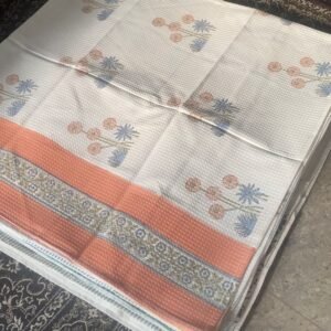 SAANJH- Block printed bath towel