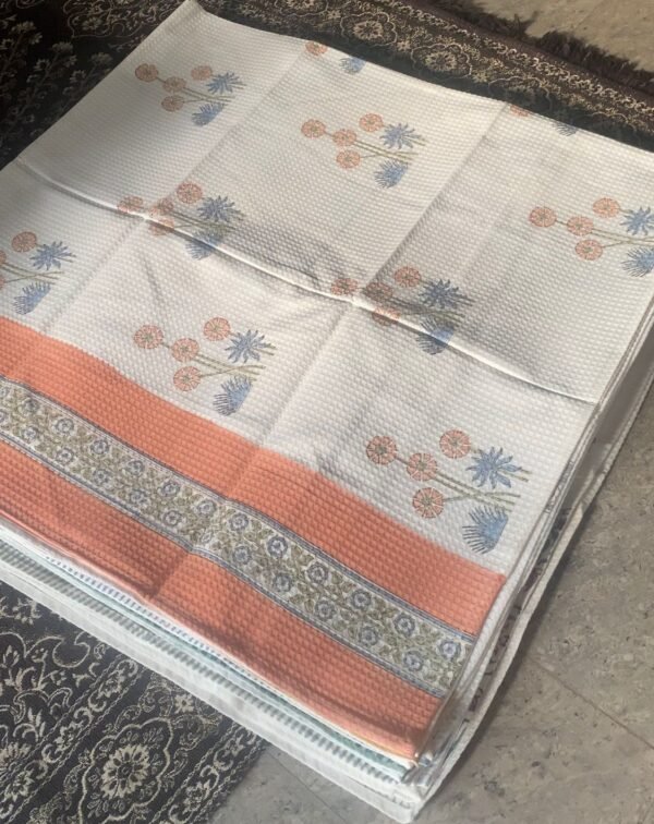 SAANJH- Block printed bath towel