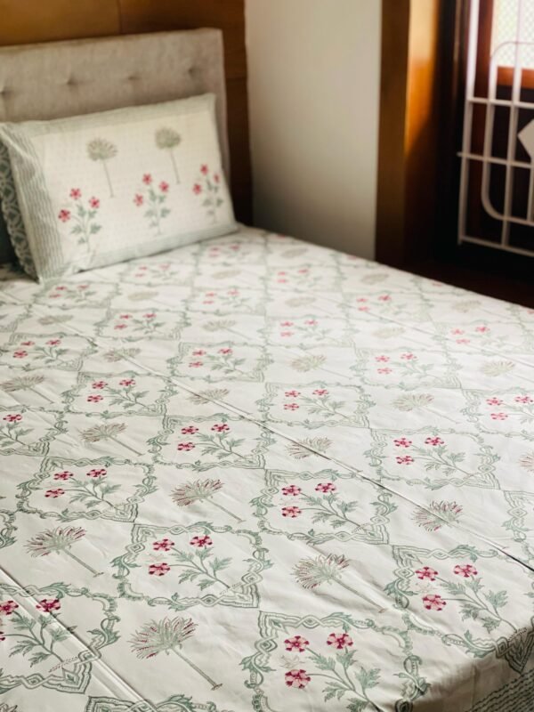 DILKASH- Block printed bed sheet set