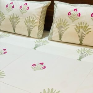 ESHAL- Block printed bed sheet set