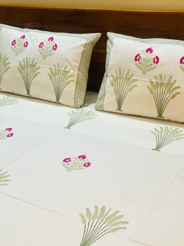 ESHAL- Block printed bed sheet set