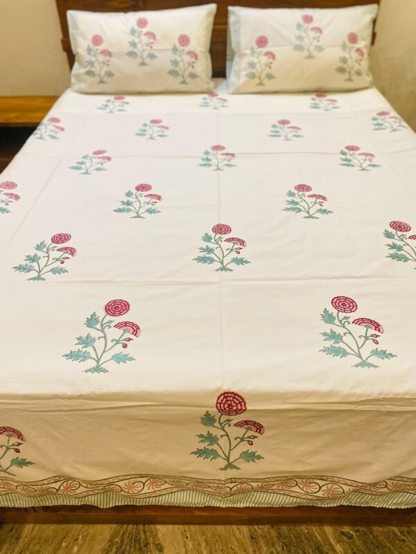 GULZAAR- Block printed bed sheet set - Image 3