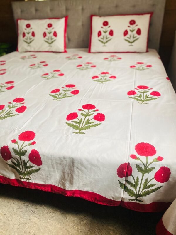 GULSHER Block printed bed sheet set - Image 4