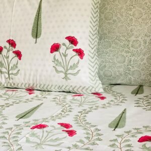 NOOR - Block printed bed sheet set