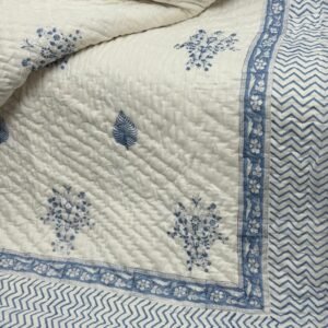 Block printed muslin quilt