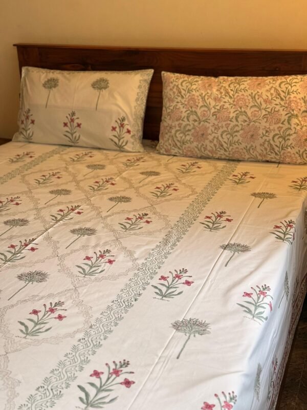 MAKHMAL - Block printed bed sheet set - Image 2