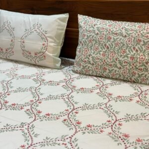 TRELLIS TOUCH - Block printed bed sheet set