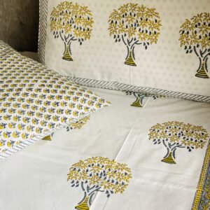 ZAR GUL - Block printed bed sheet set