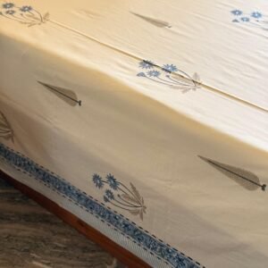 BLUE OUD - Block printed bed sheet set