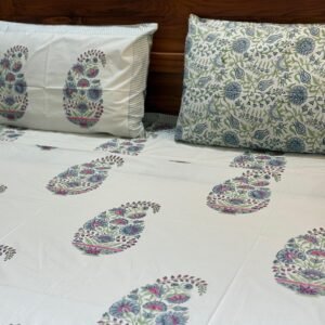 BAHAR-E-GUL - Block printed bed sheet set