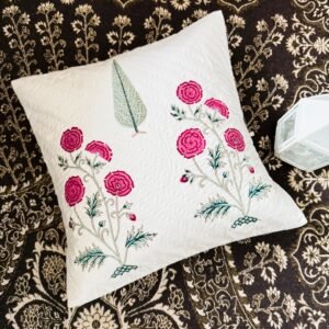 HAND BLOCKED QUILTED CUSHION COVER