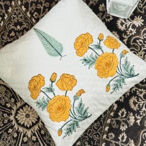 HAND BLOCKED QUILTED CUSHION COVER