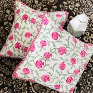 HAND BLOCKED QUILTED CUSHION COVER (set of 2)