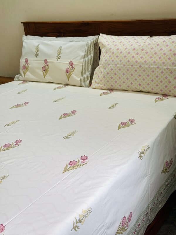 GUL AFSHAN - Block printed bed sheet set - Image 3