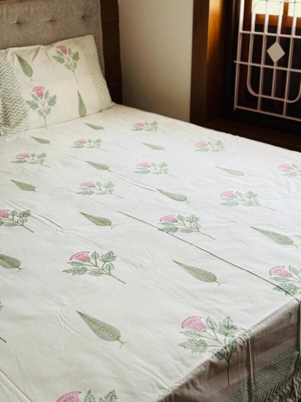 Block printed bed sheet set - Image 2