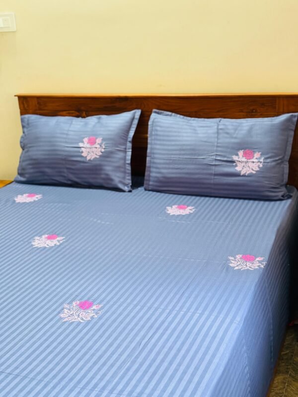 cross stitch embroidery bed sheet set - Image 2