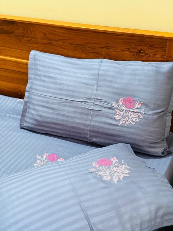 cross stitch embroidery bed sheet set