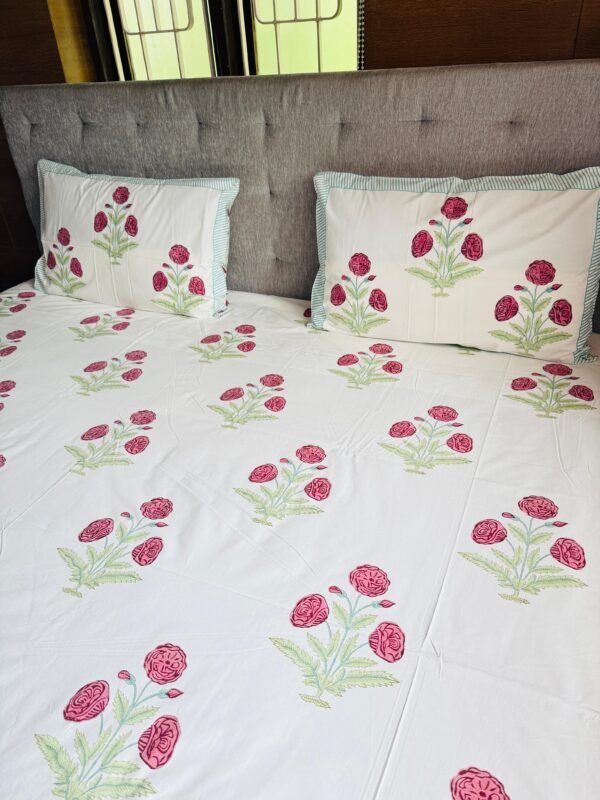 Block printed bed sheet set - Image 3