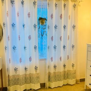 ROZA - hand block printed curtains (set of 2)