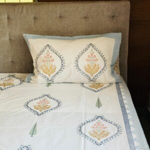 MEHRAAB - Block printed bed sheet set