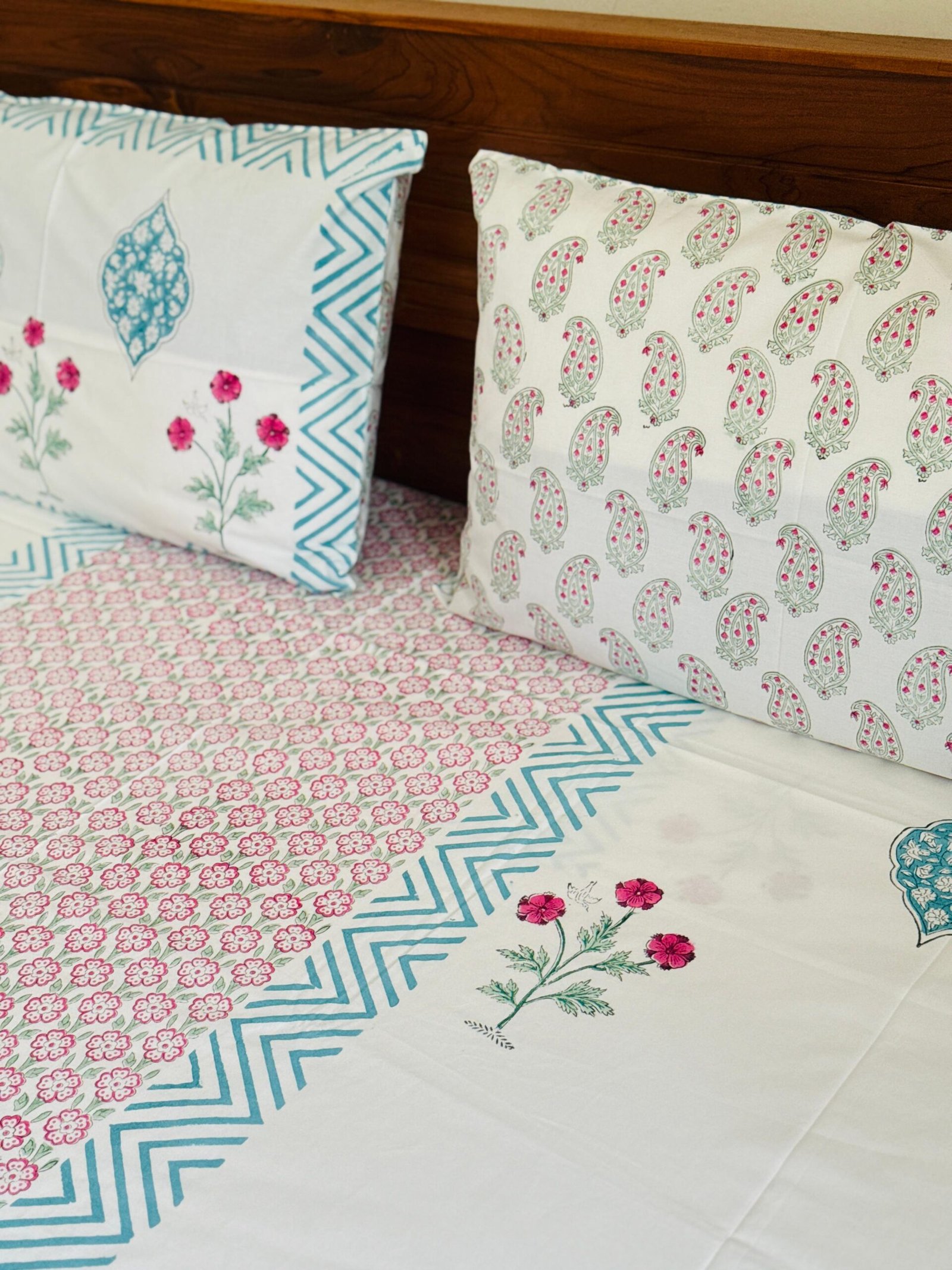 NEELAM - Block printed bed sheet set