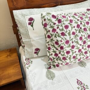 ROSEWOOD - Block printed bed sheet set