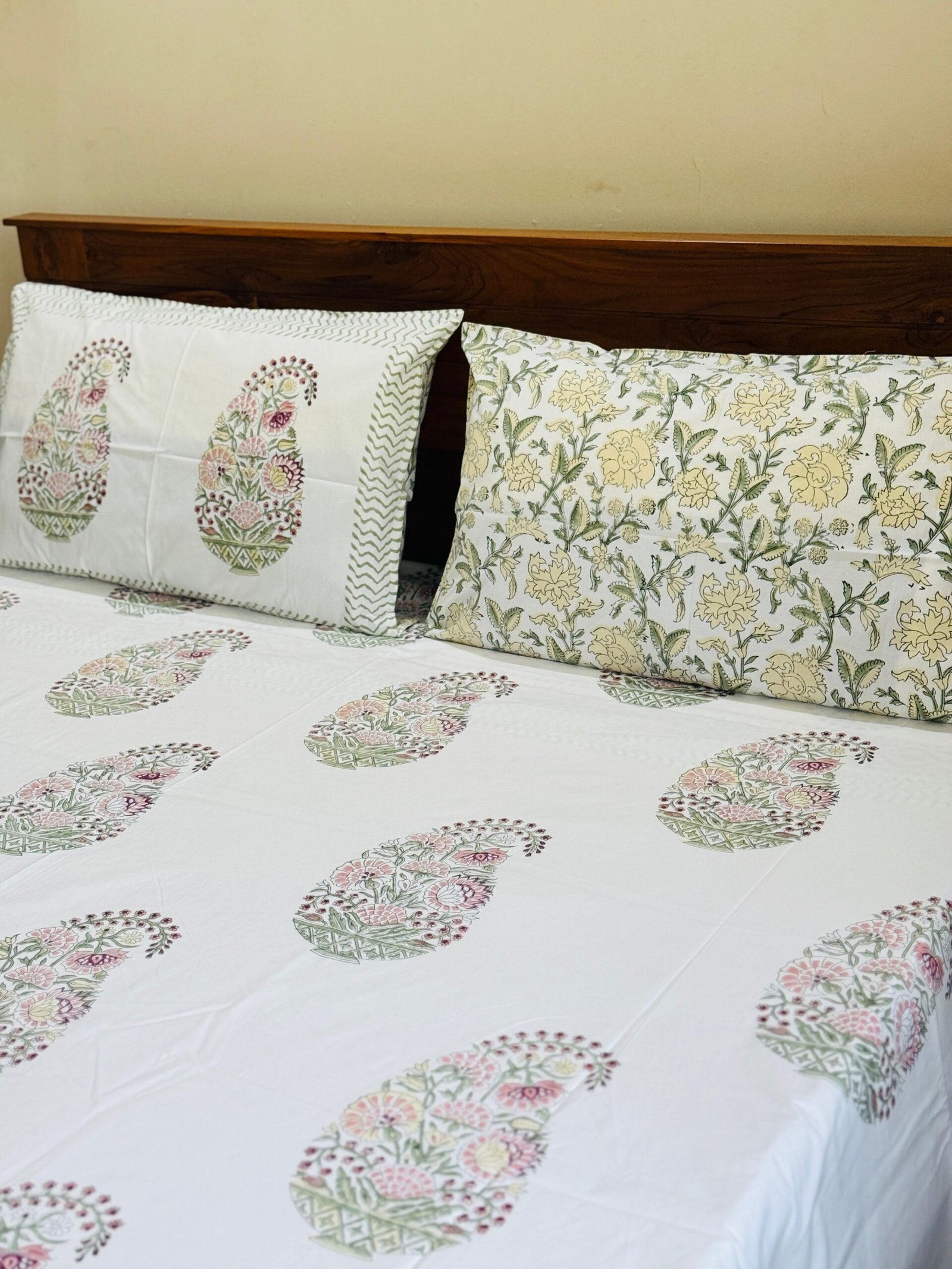 GARDEN PAISLEY - Block printed bed sheet set - Image 3
