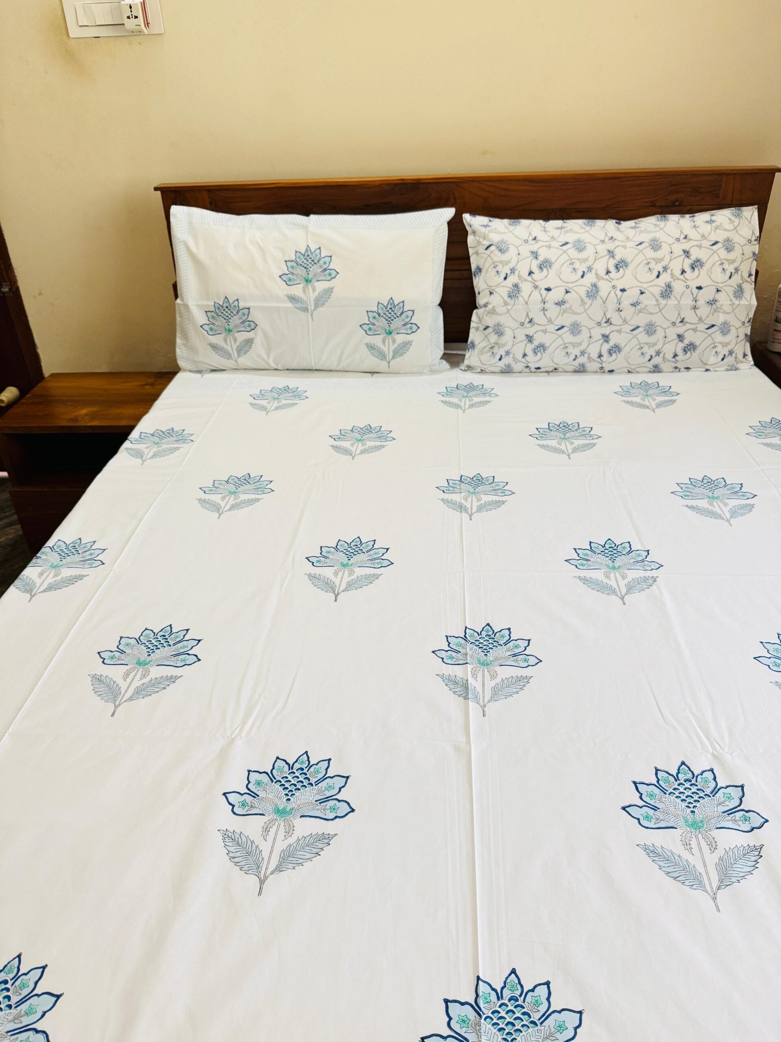 BLUE FERN - Block printed bed sheet set - Image 4