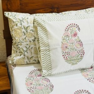 GARDEN PAISLEY - Block printed bed sheet set
