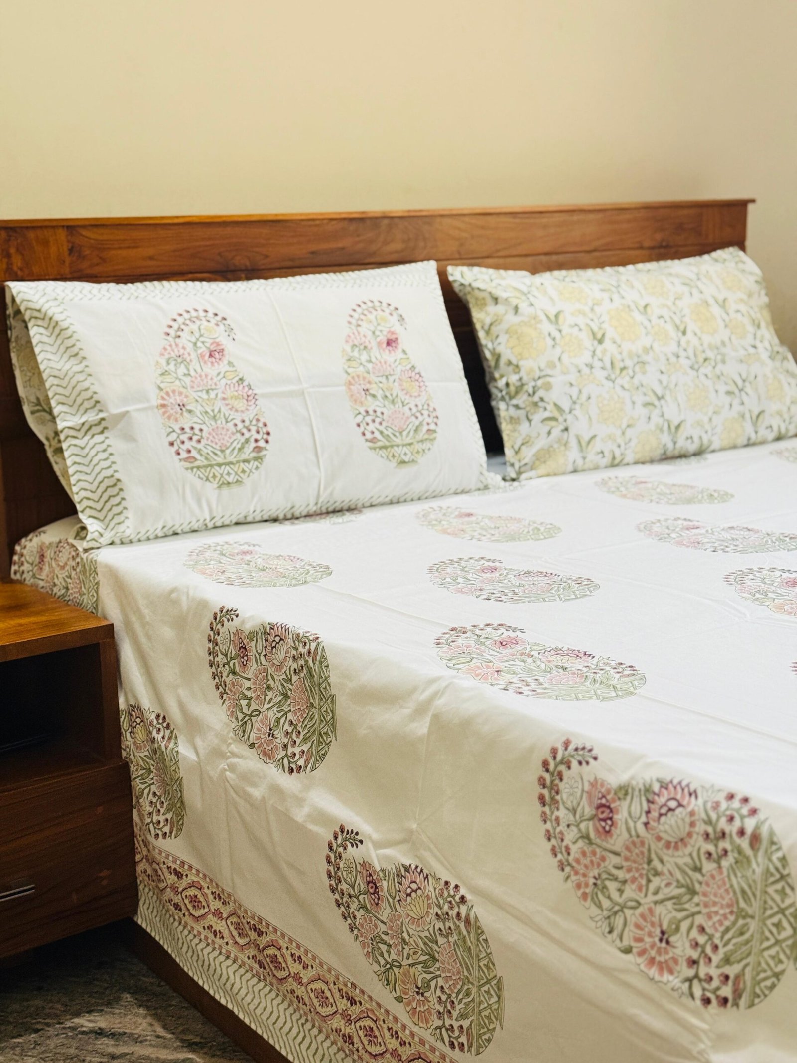 GARDEN PAISLEY - Block printed bed sheet set - Image 2